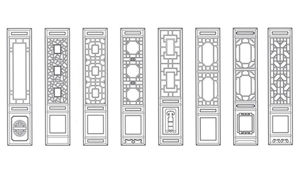 钦南喜迎门中式花格CAD设计图样式大全